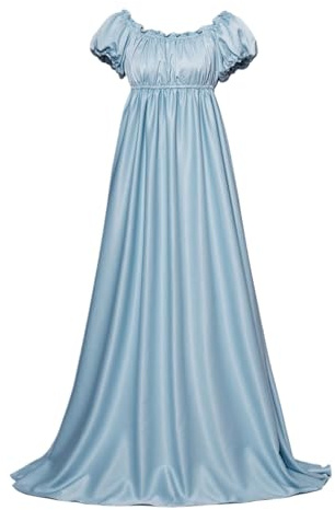 Générique Robe Regency pour Femme années 1800 en Satin Vintage