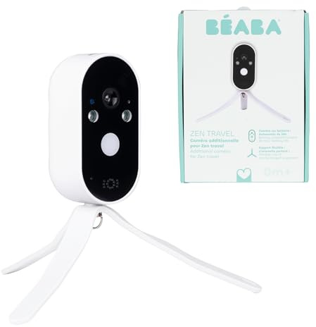 BÉABA Zen Travel babyphone extra kamera, 36 timmars batterivideo babykamera, wifi, nattlampa, flexibelt stativ, Zen Travel/Zen Premium/Zen Night Light/Zen Smart AI