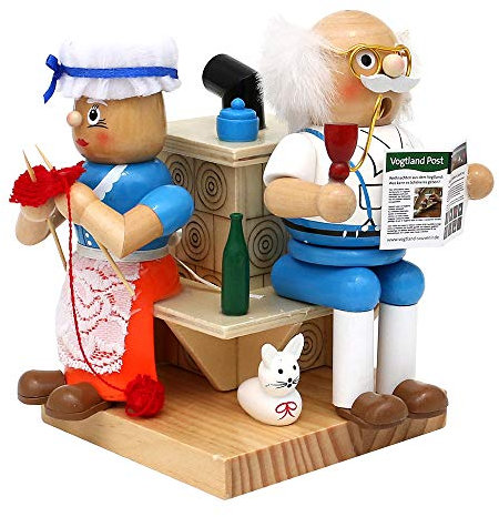 Wichtelstube-Kollektion Holz Räuchermännchen Oma & Opa