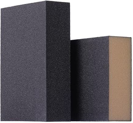 YoiYee Lot de 2 blocs de ponçage à grain super fin (grain 800–1000), éponges sèches et humides, tampons de polissage en mousse abrasive, pour bois/métal/plâtre/mur/voiture/modélisation