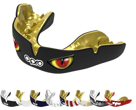 OPRO Instant Custom-Fit Mundschutz, revolutionäre Anpassungstechnologie für ultimativen Komfort und Schutz, Zahnschutz für Rugby, Boxen, Hockey, Kampfsport (Rote Augen, Erwachsene)