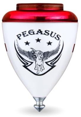 SPACE TROMPOS - Pegasus Punta Fija Acero, Tapa Color Rojo, Incluye Cuerda