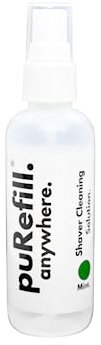 puRefill 100ml Shaver Cleaning Solution - Cleaning Spray for Braun, Philips, Panasonic Electric Shavers Razors Head Blades Beard Hair Trimmers Scissors, Mint Fragrance