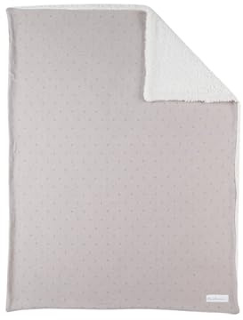 NOUKIE'S Stickad filt med Sherpa - mix & match - beige – 75 x 100 cm