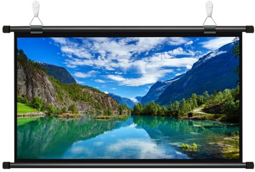Schermo Proiezione Avvolgibile, Schermo Di Proiezione Portatile A Rullo, Ampio Angolo Di Visione, Design Del Bordo Nero, Installazione Lo È Flessibile E Conveniente, Montato A Parete Schermo Per Film(