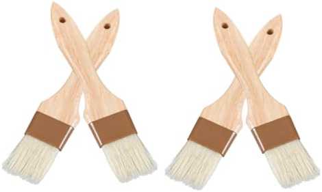 CLISPEED 4piezas Cepillo para Parrilla De Madera Cepillos para Cocinar Hornear y Asar para Untar Aceite Mantequilla Salsa o Adobo para Repostería y Barbacoa