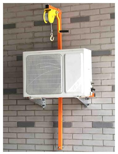 QUSYZD Attrezzo per Gru di Sollevamento con Gancio, argano Manuale e Staffa Triangolare, impedisce la Rotazione, Supporta Fino a 150 kg, Cavo Metallico da 30 m per Una faci,Orange-150kg-15m