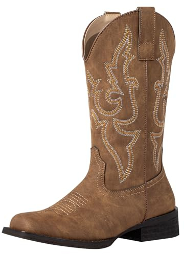 SheSole Square Toe Cowboy Boots for Women Cowgirl Boots Wide Calf Ladies Western Boots