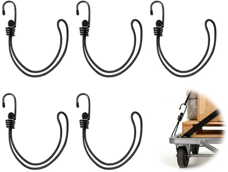 5 serrature per bidoni della spazzatura, 55 cm, colore nero, universali, resistenti, con ganci per forti venti e tempeste per evitare che gli animali si rommaggano e fuoriescano