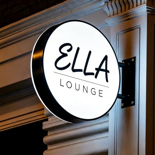 Insegna Luminosa LED Personalizzata Monofacciale e Bifacciale per Esterni, Insegna Pubblicitaria con Logo Retroilluminato, Segnaletica LED Impermeabile per Negozi, Bar, Ristoranti e Saloni