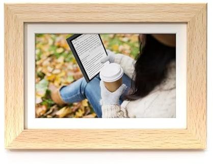 Jnchdghwa Cornice Fotografica Digitale 7.3 con Display A Colori Luce Blu per Famiglia WiFi