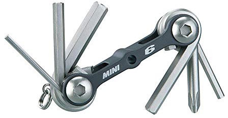 Topeak Unisex – Erwachsene Mini 6 Multitool, Silber, 6,6 x 2,8 x 1,8 cm