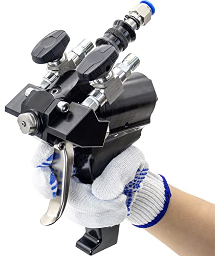 Polyurethane Foam Spray Gun P2 Air Purge PU Foaming Injection AB Two-Component High Pressure Coating Spray Gun Wall Roof Construction with Accessory Kit SDRTOP