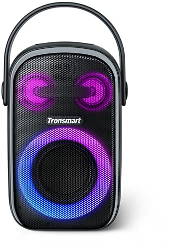 Tronsmart Halo 100 Lautsprecher, Bluetooth, 60 W, leistungsstark, 5 LED-Lichter, wasserdicht, IPX6, 18 Stunden Wiedergabe, Stereo-Sound, Powerbank und App, Outdoor-Lautsprecher mit Bluetooth 5.3 für