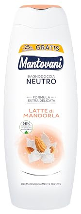 Mantovani - Bagnoschiuma Neutro Ipoallergenico Nutrimento, con Latte di Mandorla, Pelle Nutrita e Coccolata, 400 ml