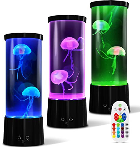 AONESY LED Quallen Lampe 17 Farben, Lavalampe Aquarium Auallen Jellyfish Lampe Kinder,Lavalampe Aquarium Deko Stimmungslicht mit Fernsteuerung