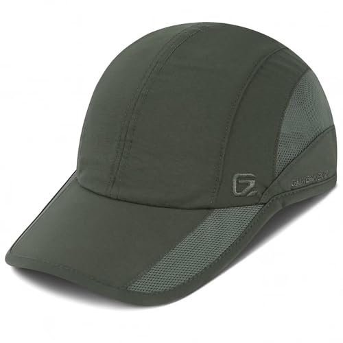 GADIEMKENSD Schnelltrocknendes Sportkappe UPF50+ Leichtgewichtig Atmungsaktiv Weich Outdoor Laufmütze für Frauen Baseballkappen Armee Grün