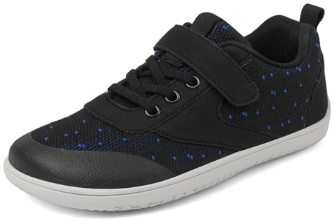 SECHRITE Barn breda barfotaskor barfota sneakers för pojkar flickor minimalistiska ventilerande löparskor promenadsport skor storlek 25–37