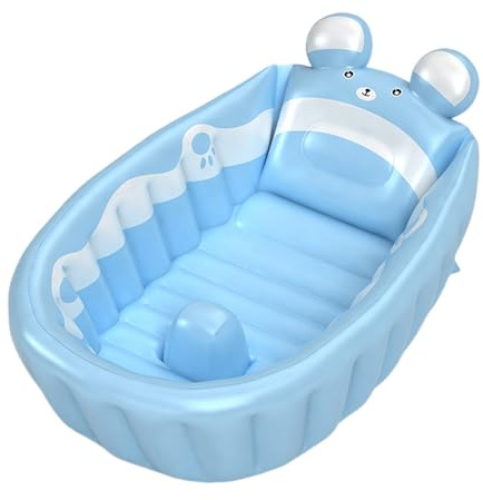 Babybadstol – rida babybad | uppblåsbart badkar | utrymmesbesparande luftpool för duschpool | bärbart reseuppblåsbart babybadkar | snabbtorkande luftpool för barnens dag