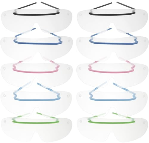 Warmhm Occhiali Protettivi per Occhi Monouso 10 Pezzi Occhiali Anti-Sputo per Adulti Unisex Protezione Vento e Saliva Lenti ad Alta Definizione Colori Assortiti