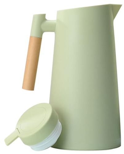 PRETYZOOM Borraccia Termica in Vetro Manico in Legno Brocca d'Acqua Isolata da 15L Coperchio Sigillato Bottiglia d'Acqua per Uso Domestico e Campeggio Conservazione Calore Prolungata