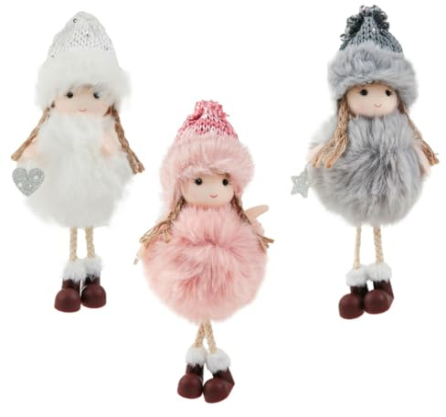 NUOBESTY 3 Pezzi Ciondoli Natalizi a Forma di Angelo, Bambole di Stoffa Decorazioni Natalizie Sospese per Albero, Ornamenti Artistici Ecocompatibili per Casa e Feste Stile Stile Casuale