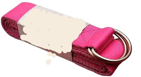 Yogabält, yogabält, bomull, övnings-yoga-bälte, justerbar, vävd, stretch, D-ringspänne, fitnessstretchband, pilates-rep, 183 x 4 cm för stretchövningar (Color3)