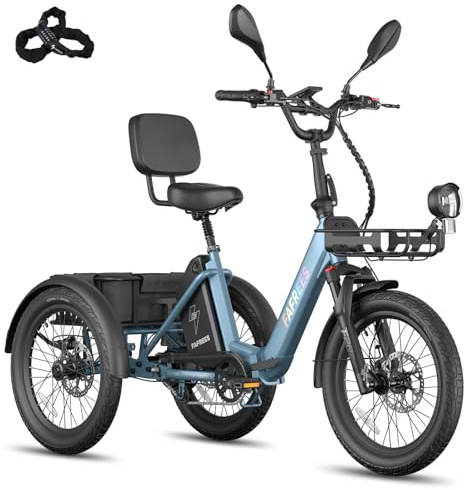 Fafrees F20 Mate II E-cykel trehjuling 25 Ah 48 V [Officiell] kvinnor Ebike män 180 kg, elcykel 48 V, 3 hjul vuxna, seniorer elektrisk fällcykel 20 tum lastcykel Pedelec godkänd för vägtrafik