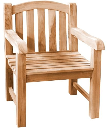 Teako Design XXL Gartensessel Teak Bari Massivholz extra stark, FLEGT-Lizenziertes Teak, Teakholz Gartenmöbel, Termitenresistente Holzmöbel, Gartenstuhl für ganzjährigen Einsatz, Farbe: Natur