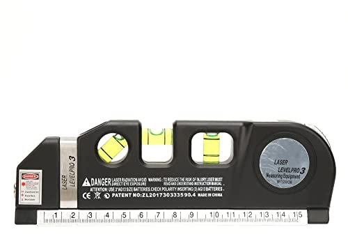 4 en 1 Láser Nivel Medición Láser multipropósito Medición Horizontal Horizon Alineador de cinta con punto de alta precisión Línea cruzada para imagen de construcción Azulejo de piso casero