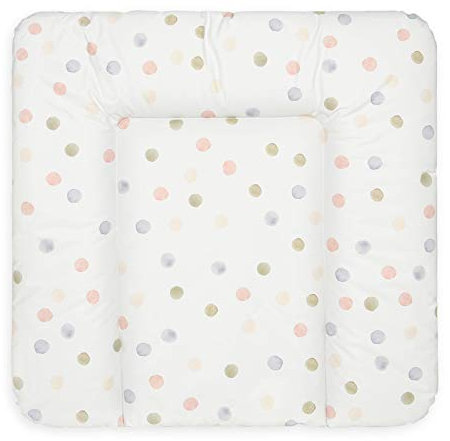 BONKY® Wickelauflage 75x72 cm - weiche Wickelunterlage - Baby Wickeltischauflage - Wasserdischt - Abwaschbar - Made in EU - 100% Oeko TEX - Farbige Punkte