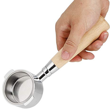 Espresso Bottomless Portafilter 51mm Coffee Bottomless Filter, Coffee Bottomless Portafilter Filter Handle Replacement Accessories Fit for Delonghi Coffee Machine (51mm Beech Ears)