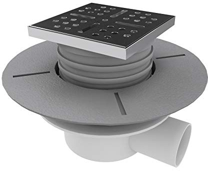 MARWELL Desagüe horizontal para plato de ducha, plato de ducha y desagüe, cromado FAC033