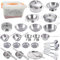 GOLCUGYJH Kitchen Pretend Play Accessories - Mini Stainless Steel Cookware Set with Portable Storage Box, Cooking Utensils, Pots and Pans, Role Play Educational Toys for Kids Toddlers Boys Girls