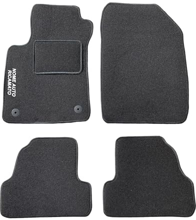 Auto Accessori Lupex | Juego de 4 Alfombrillas de Coche compatibles con Mokka A y B (2012 +) con 2 Clips de fijación | Alfombras moldeadas de moqueta con Bordado en el Lado del Conductor
