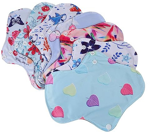 minkissy 7stücke Damen Wiederverwendbare Pads Hygiene Einlagen Waschbare Slipeinlagen Set Für Frauen Reisen Und Sport