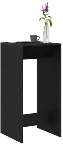vidaXL Mesa de Bar Roble Negro 51 x 50 x 103,5 cm Madera de ingeniería, Mesa de Bar Rectangular Elegante, Mueble Compacto para Interiores, Ideal para reuniones, diseño Minimalista