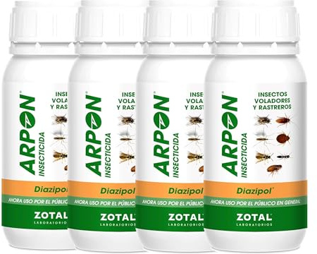 Zotal - Pack 4 Unidades de 250 ml - (1000 ml en total) - Insecticida Insectos Voladores y Rastreros con Efecto Residual