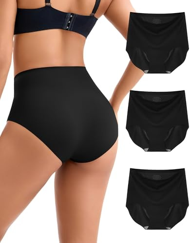 INNERSY Damtrosor Sömlösa Hög Midja Osynliga Trosor Mikrofiber Bekväma Underkläder 3-Pack