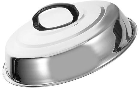 ifundom Copri Vivande in Acciaio Inossidabile Argento Manico Ergonomico e Design Creativo, Copertura per Barbecue per Mantenere Cibo Fresco Durante Grigliate All'aperto