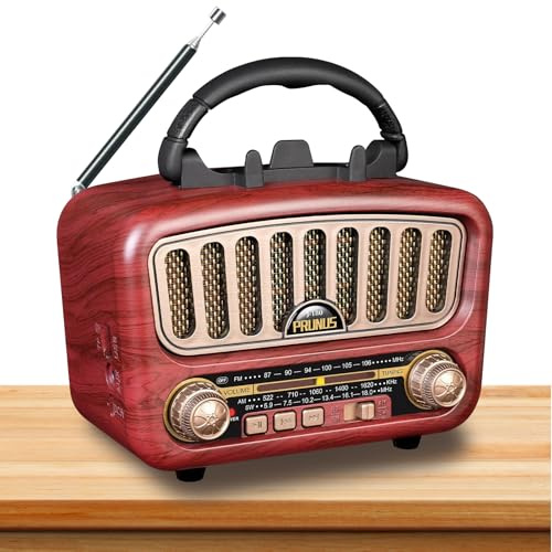 Radio retro con Bluetooth, AM/FM/SW, radio de maletero, con Bluetooth 5.0, radio de cocina pequeña con batería de 1800 mAh, compatible con función USB/TF/AUX, adecuada para oficina en casa, grano de