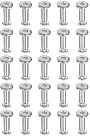 PATIKIL M2x3mm Hex Chicago Screws 3x8mm, 20Pcs Stainless Steel Metric Hex Drive Socket Cap Binding Post Screw Posts for Scrapbook Leather Belt Album Furniture Repair, Silver