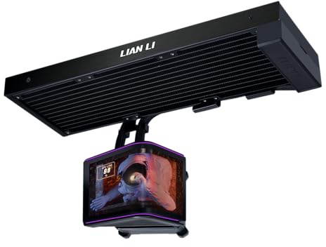 LIAN LI HydroShift II OLED Curved 360 AIO Cooler, No Fans-Black-HS2OLDC36NB | Motorized 6.67-inch 2K 60Hz OLED, Slim 24mm Radiator, Flexible Tube Routing. Intel LGA 1851/1700, AMD AM5/4