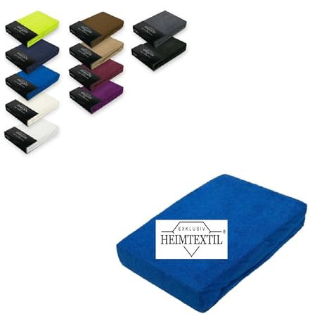 EXKLUSIV HEIMTEXTIL Frottee Spannbettlaken Marke 70 x 140 cm 80% Baumwolle, 20% Polyester Öko - Tex Zertifiziert, Markenqualität, Matratzenhöhe bis 10 cm, Royalblau