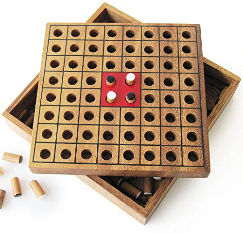 OTHELLO REVERSI, jeu de stratégie familial pour 2 joueurs à partir de 6 ans. En bois massif aux normes CE, marque française le Délirant®. Jeux de société de voyage, rangement facile plateau refermable