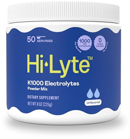 Hi-Lyte K1000 Electrolytes Powder Mix Unflavored Keto & Performance, 50 Servings