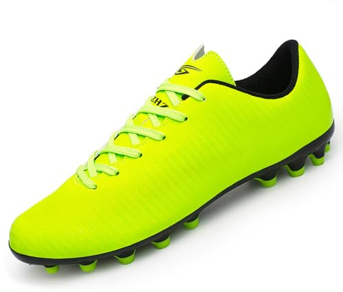 BOTEMAN Mens Football Shoes Breathable Boys Girls Soccer Trainers Cleats Professional Football Boots Unisex Green