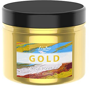 Epoxidharz Farbe - 60g Gold Metallic Mica Pulver Glitter Seifenfarbe Pigmentpulver für Epoxy Resin Farbe, Seifenherstellung - Natürliches Mica Powder Harz Farben für Epoxidharz, Lipgloss, Slime