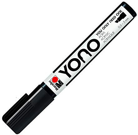 Marabu 12400102073 12400102073-YONO, penna acrilica versatile con punta a scalpello giapponese, a base d'acqua, resistente alla luce e impermeabile, per quasi tutte le superfici, 0,5-5 mm