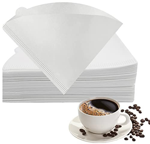 100 PCS Coffee Filter Papers, Paper Coffee Filters Compatible with V60 Size 02 Disposable Unbleached Cone Filter Paper for Pour Over and Drip Coffee Maker (1-4 Cups)